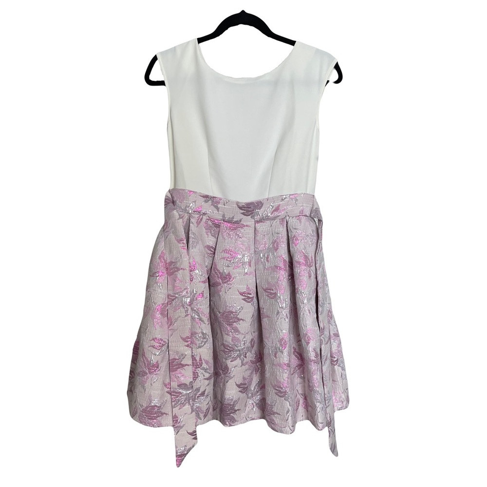 Closet London 2 in 1 jacquard metallic pink dress
